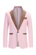 Pink Single Breasted Notched Lapel Men s Blazer Sale