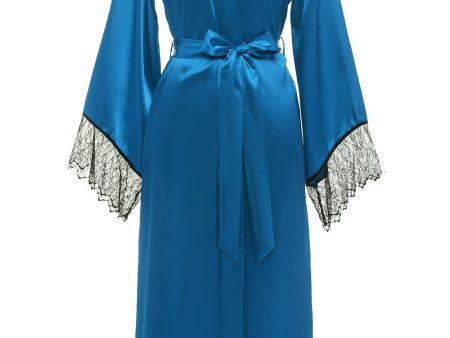 Blue Bridesamaid Robe With Lace For Sale