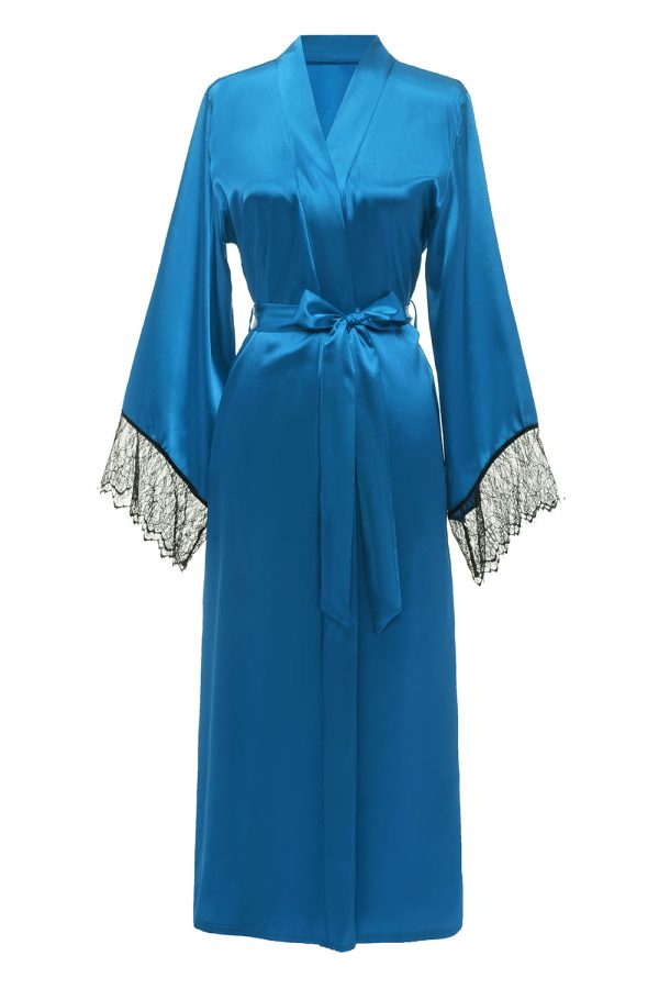 Blue Bridesamaid Robe With Lace For Sale