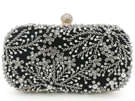 Sparkly Black Rhinestone Beaded Party Clutch Online