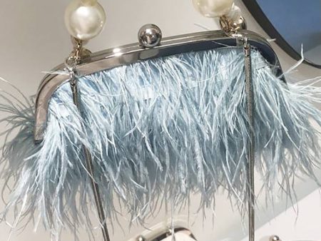 Blue Tassel Pearl Evening Party Clutch Bag Fashion