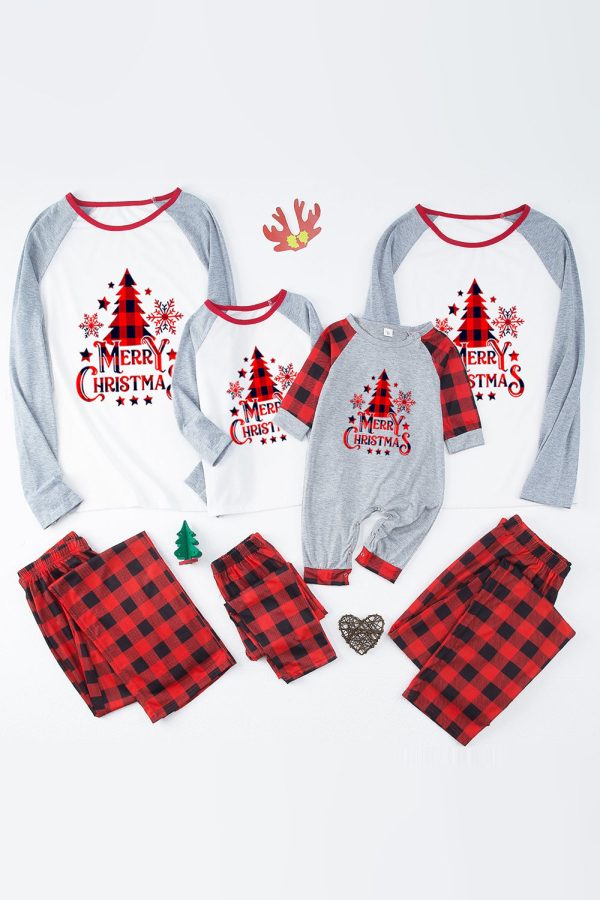 Grey & Red Plaid Matching Family Christmas Pajamas Online Hot Sale