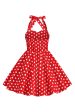 Halter Red Vintage Polka Dot 50 s Girls Dress with Bow Online