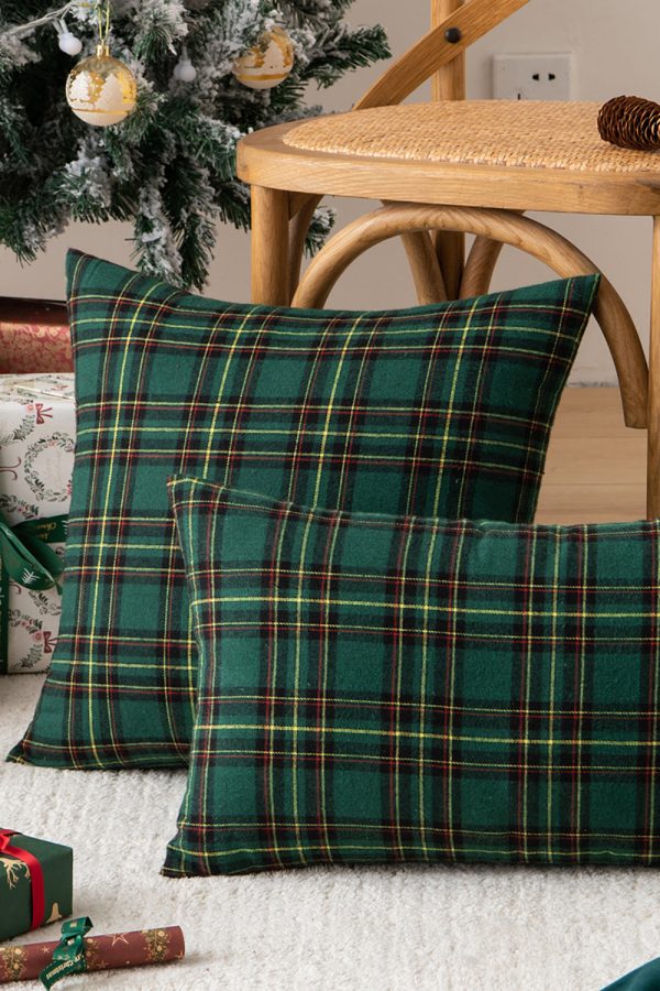 Christmas Gift Plaid Pillow Case For Sale