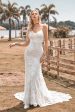 Charming Mermaid Spaghetti Straps Lace Ivory Wedding Dress with Sweep Train Online