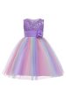 Sparkly Boat Neck Purple Girls Dresses For Sale