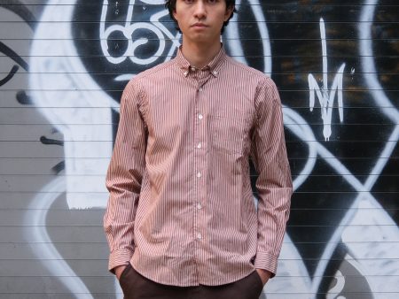 The Single Needle Shirt, Brick Stripe For Sale