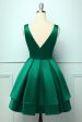 Satin Green Ball Homecoming Dress Online Sale