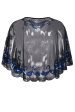 1920s Blue Glitter Sequins Cape Discount