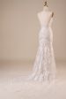 Backless Lace Ivory Wedding Dress with Sweep Train For Cheap