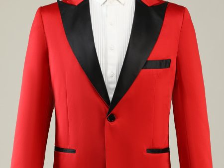 Notched Lapel Red Prom Blazer for Men Online