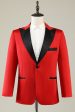 Notched Lapel Red Prom Blazer for Men Online