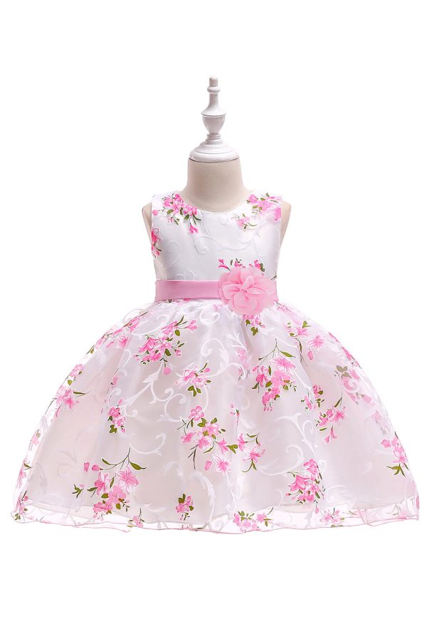 Cute Sleeveless Pink Girls  Party Dress Online Hot Sale