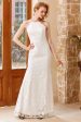 White Mermaid Floor Length Church Wedding Dress For Discount