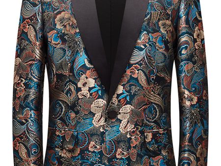 Floral Shawl Lapel Men s Blazer Discount