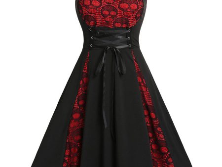 Skull Strap Halloween Lace Vintage Dress Cheap