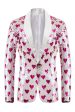 Pink Sequins Shawl Lapel Men s Blazer on Sale