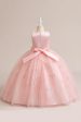 Pink Tulle Sleeveless Girl Dress with Appliques Hot on Sale