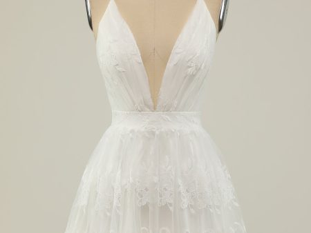 White Spaghetti Straps Short Prom Dress Online Sale