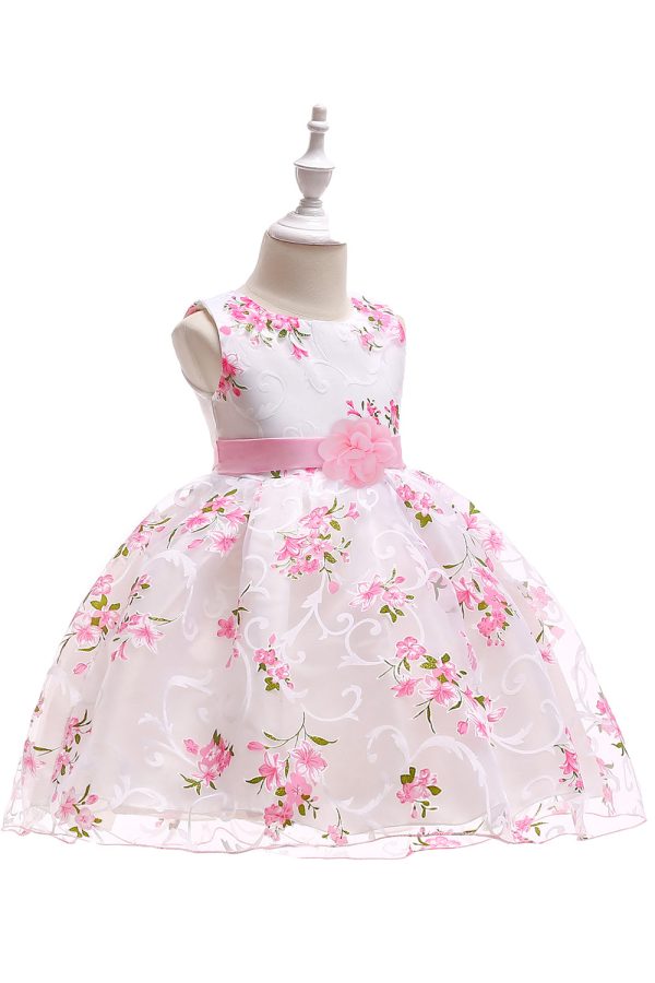 Cute Sleeveless Pink Girls  Party Dress Online Hot Sale