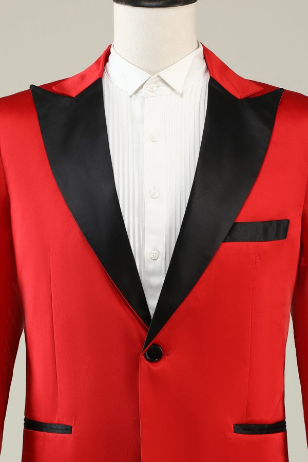 Notched Lapel Red Prom Blazer for Men Online