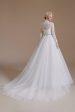 White A-Line High Neck Long Sleeves Wedding Dress with Lace Online Hot Sale