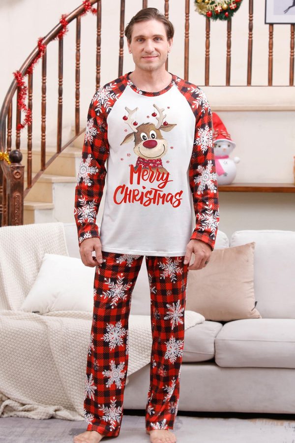 Christmas Red Print Family Pajamas Sets Discount