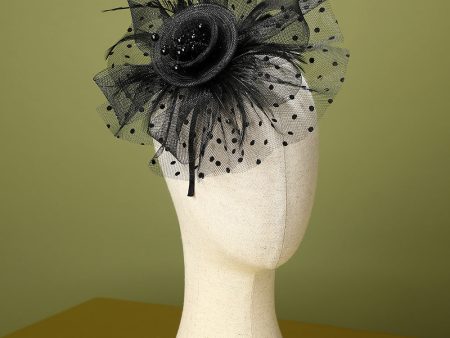 1920s Feather Tulle Headband Online Hot Sale