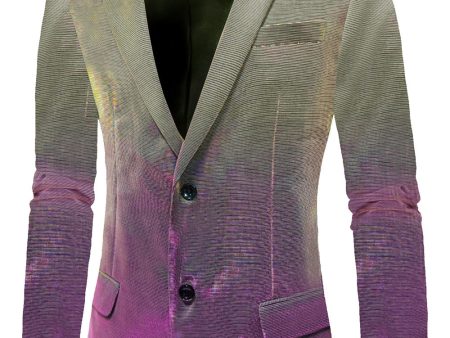 Purple Yellow Notched Lapel Men s Prom Blazer Hot on Sale