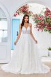 Charming A Line Spaghetti Straps Apricot Long Wedding Dress with Sweep Train Sale