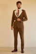 Peak Lapel Single Button Brown Men s Wedding Suits Supply