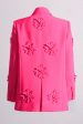 Fuchsia Double Breated Peak Lapel Women Blazer with Flowers Sale