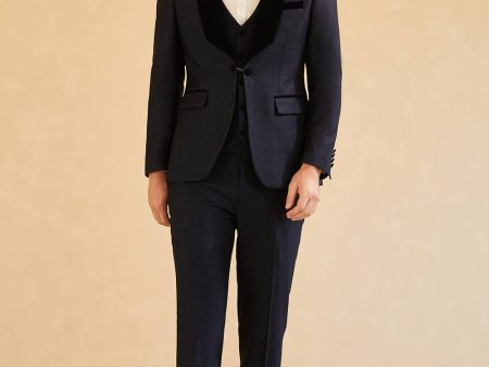 Shawl Lapel One Button Navy Wedding Suits For Men Online Sale