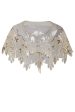 1920s Ivory Flower Sequin Women Cape Online