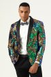 Sparkly Dark Green Sequins Men s Prom Blazer Fashion