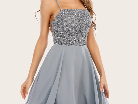 Grey Beaded Short Homecoming Dress Supply