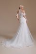 White Mermaid Halter Sweep Train Wedding Dress with Lace Sale