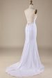 White Mermaid Lace-Up Back Sweep Train Wedding Dress Fashion