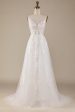 Ivory A-Line Tulle Criss-Cross Straps Back Wedding Dress For Sale