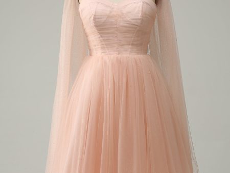 A Line Blush Sweetheart Midi Formal Dress Online