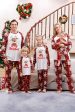 Christmas Red Print Family Pajamas Sets Discount