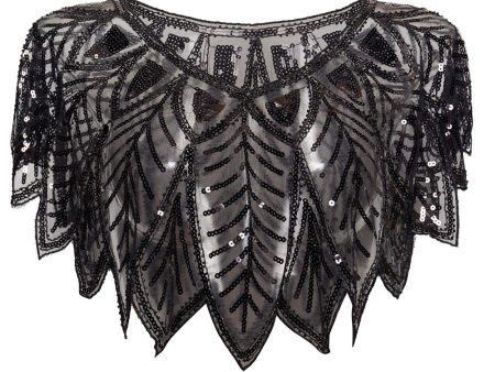 1920s Sequin Black Women Cape Supply