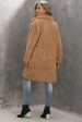 Camel Notched Lapel Long Faux Fur Women Coat For Sale