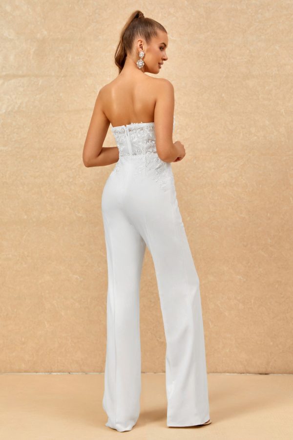 Sweetheart Ivory Wedding Jumpsuits with Lace For Sale