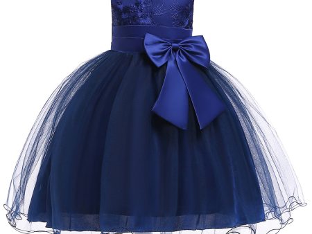 A Line Puffy Flower Girl Dress with Bowknot Fashion