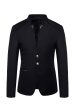 Navy Stand Collar Single Breasted Men s Blazer Discount