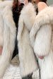 White Open Front Fluffy Long Shearling Faux Fur Coat Hot on Sale