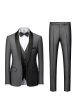 Grey Shawl Lapel Men s 3 Pieces Suits Fashion