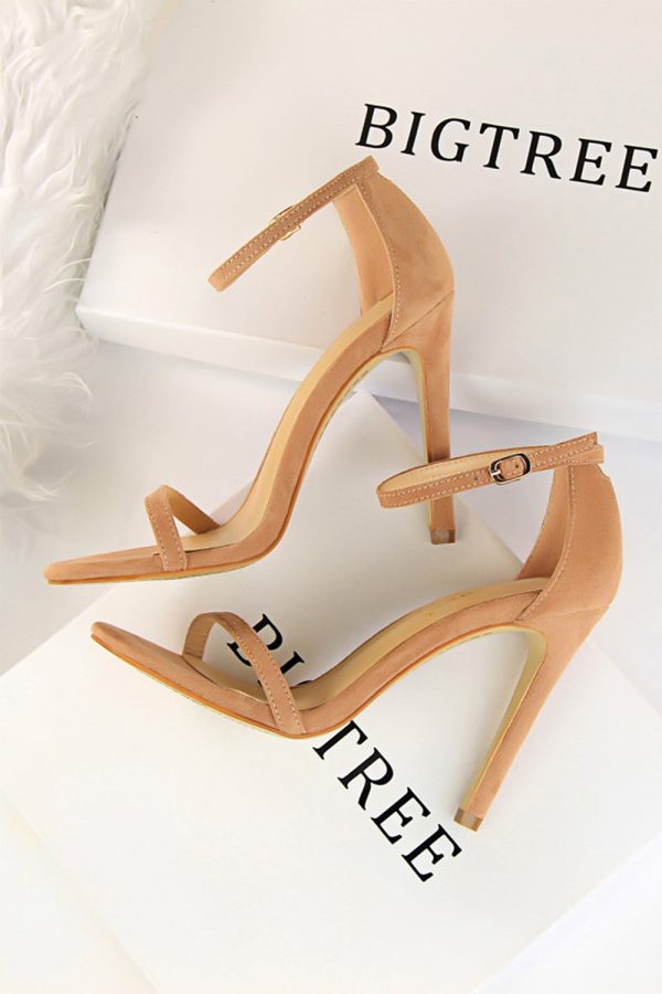 Apricot Strappy Stiletto Heels Cheap