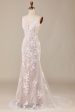 Charming Mermaid Spaghetti Straps Ivory Long Bridal Dress with Lace on Sale